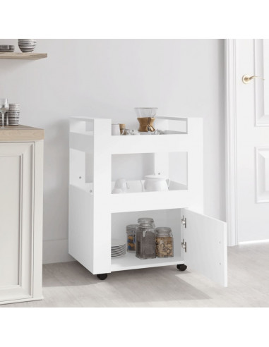 Carrello da Cucina Bianco 60x45x80 cm in Legno Multistrato