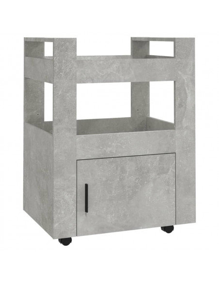 Carrello da Cucina Grigio cemento 60x45x80 cm Legno Multistrato