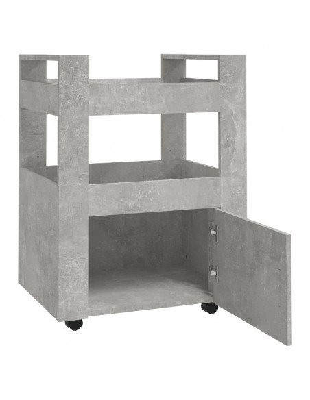 Carrello da Cucina Grigio cemento 60x45x80 cm Legno Multistrato