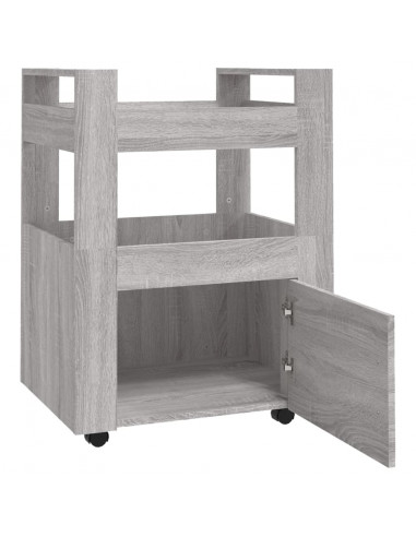 Carrello da Cucina Grigio Sonoma 60x45x80 cm Legno Multistrato