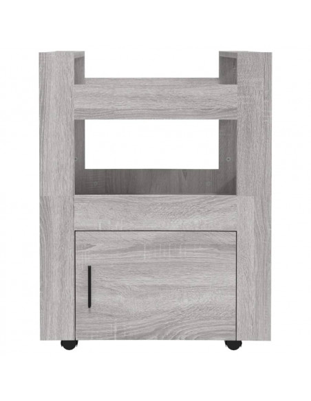 Carrello da Cucina Grigio Sonoma 60x45x80 cm Legno Multistrato