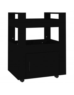 Carrello da Cucina Nero 60x45x80 cm in Legno Multistrato