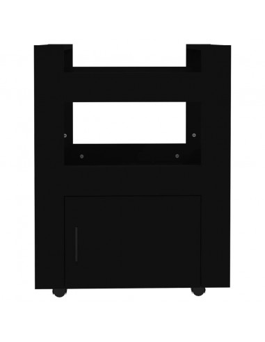 Carrello da Cucina Nero 60x45x80 cm in Legno Multistrato