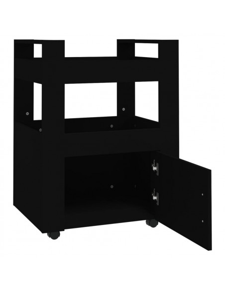 Carrello da Cucina Nero 60x45x80 cm in Legno Multistrato