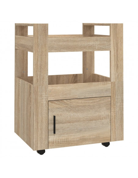 Carrello da Cucina rovere sonoma 60x45x80 cm Legno Multistrato