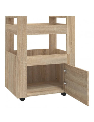 Carrello da Cucina rovere sonoma 60x45x80 cm Legno Multistrato