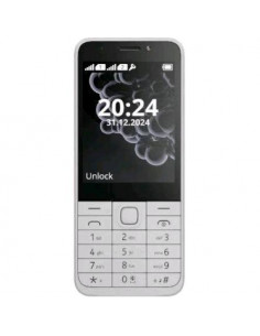 CELLULARE NOKIA 230 2024 DUAL SIM DOPPIA FOTOCAMERA FLASH RADIO FM GIOCO SNAKE COVER POSTERIORE IN ALLUMINIO ITALIA WHITE