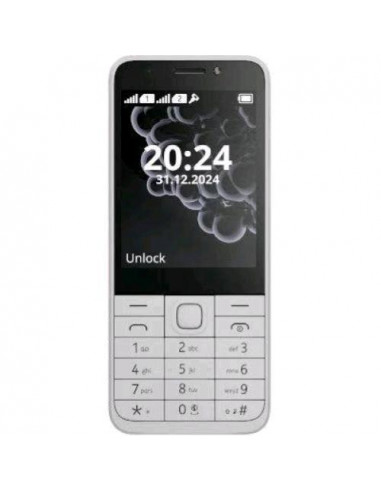 CELLULARE NOKIA 230 2024 DUAL SIM DOPPIA FOTOCAMERA FLASH RADIO FM GIOCO SNAKE COVER POSTERIORE IN ALLUMINIO ITALIA WHITE
