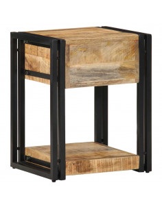 Comodini 2 pz 40x35x50 cm in Legno Massello di Mango Grezzo 2