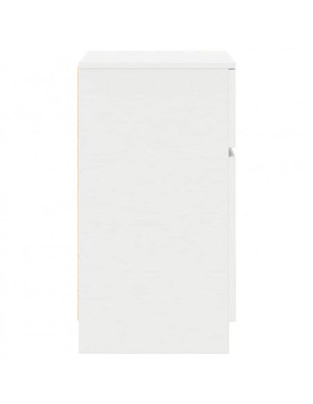 Comodini 2 pz Bianchi 39x35x65 cm in Legno Multistrato