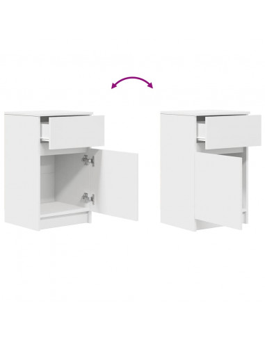 Comodini 2 pz Bianchi 39x35x65 cm in Legno Multistrato