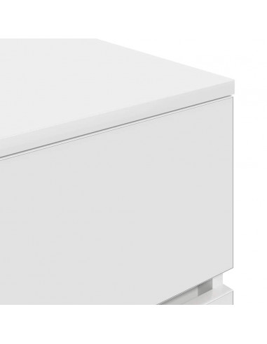 Comodini 2 pz Bianchi 39x35x65 cm in Legno Multistrato