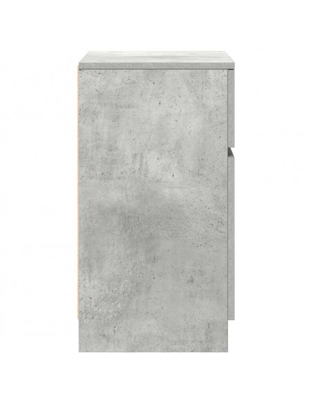 Comodini 2 pz Grigio Cemento 39x35x65 cm in Legno Multistrato