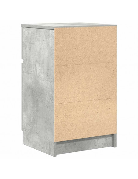 Comodini 2 pz Grigio Cemento 39x35x65 cm in Legno Multistrato