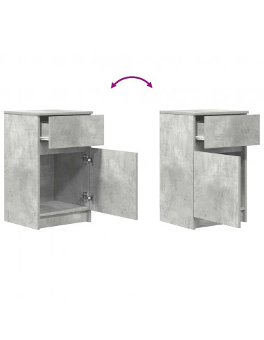 Comodini 2 pz Grigio Cemento 39x35x65 cm in Legno Multistrato