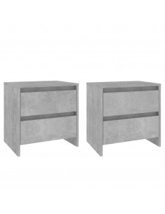 Comodini 2 pz Grigio Cemento 45x34,5x44,5 cm in Truciolato