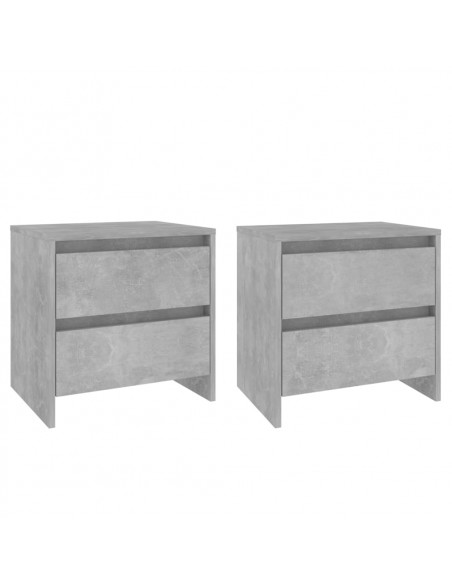 Comodini 2 pz Grigio Cemento 45x34,5x44,5 cm in Truciolato