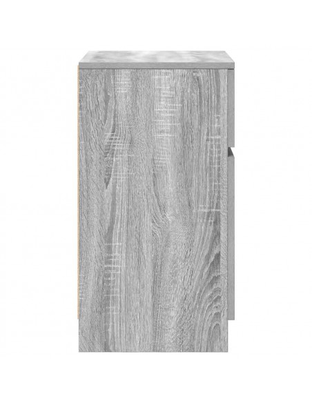 Comodini 2 pz Grigio Sonoma 39x35x65 cm in Legno Multistrato