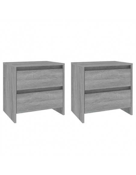 Comodini 2 pz Grigio Sonoma 45x34,5x44,5 cm in Truciolato