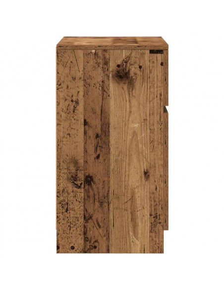 Comodini 2 pz Legno Antico 39x35x65 cm in Legno Multistrato