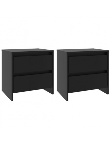 Comodini 2 pz Neri 45x34,5x44,5 cm in Truciolato
