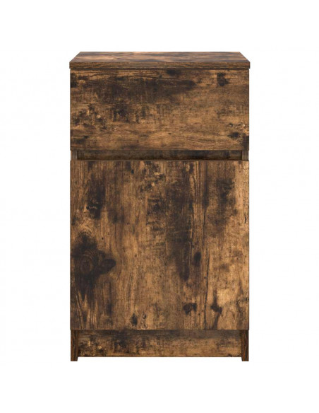 Comodini 2 pz Rovere Fumo 39x35x65 cm in Legno Multistrato