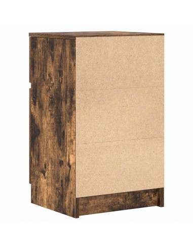 Comodini 2 pz Rovere Fumo 39x35x65 cm in Legno Multistrato