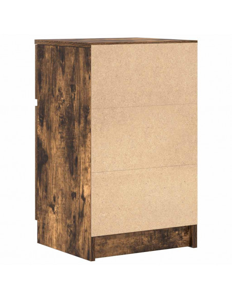 Comodini 2 pz Rovere Fumo 39x35x65 cm in Legno Multistrato