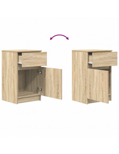 Comodini 2 pz Rovere Sonoma 39x35x65 cm in Legno Multistrato