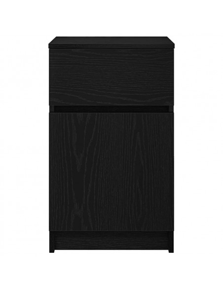 Comodini 2pz Neri 39x35x65 cm in Legno Multistrato