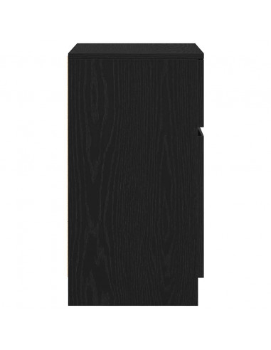 Comodini 2pz Neri 39x35x65 cm in Legno Multistrato