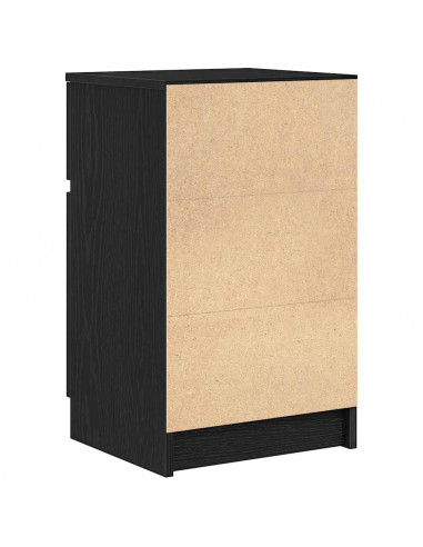 Comodini 2pz Neri 39x35x65 cm in Legno Multistrato