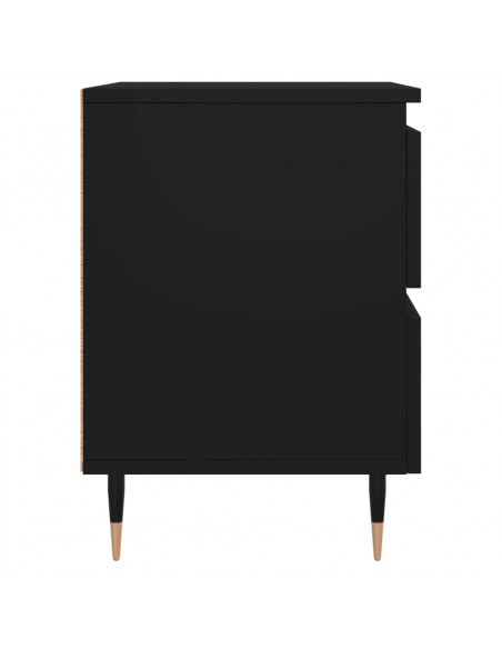 Comodini 2pz Neri 40x35x50 cm in Legno Multistrato