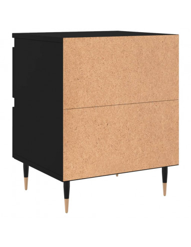 Comodini 2pz Neri 40x35x50 cm in Legno Multistrato