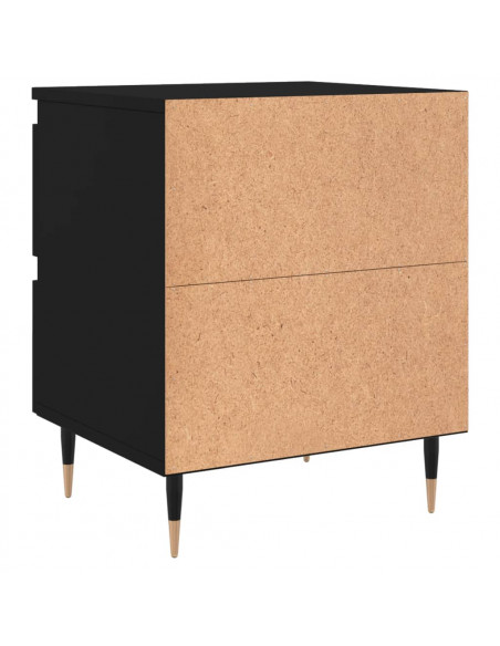 Comodini 2pz Neri 40x35x50 cm in Legno Multistrato