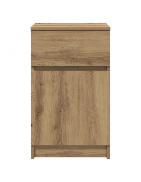 Comodini 2pz Rovere Artigianale 39x35x65cm in Legno Multistrato
