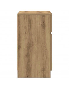 Comodini 2pz Rovere Artigianale 39x35x65cm in Legno Multistrato 2
