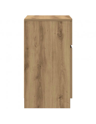 Comodini 2pz Rovere Artigianale 39x35x65cm in Legno Multistrato