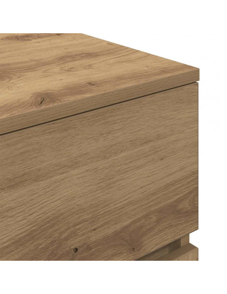 Comodini 2pz Rovere Artigianale 39x35x65cm in Legno Multistrato