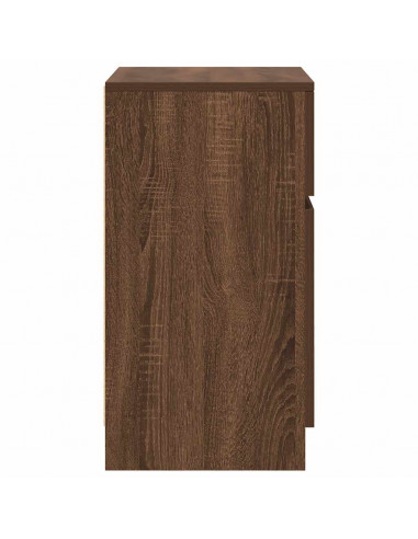 Comodini 2pz Rovere Marrone 39x35x65 cm in Legno Multistrato