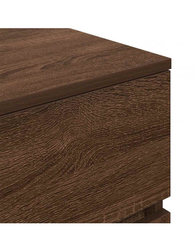 Comodini 2pz Rovere Marrone 39x35x65 cm in Legno Multistrato