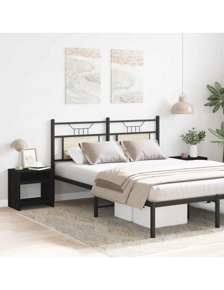 Comodini 2pz Rovere Nero 40x30x40 cm in Legno Multistrato