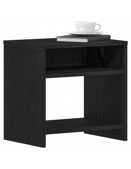 Comodini 2pz Rovere Nero 40x30x40 cm in Legno Multistrato