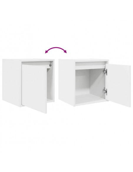Comodini a Muro 2 pz Bianchi 38x34x40 cm