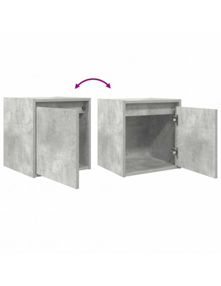 Comodini a Muro 2 pz Grigio Cemento 38x34x40 cm