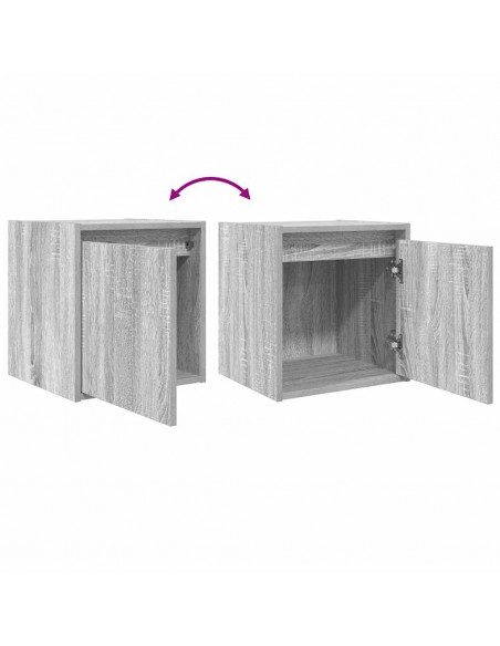 Comodini a Muro 2 pz Grigio Sonoma 38x34x40 cm