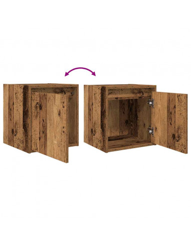 Comodini a Muro 2 pz Legno Antico 38x34x40 cm