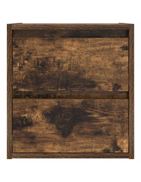 Comodini a Muro 2 pz Rovere Fumo 38x34x40 cm