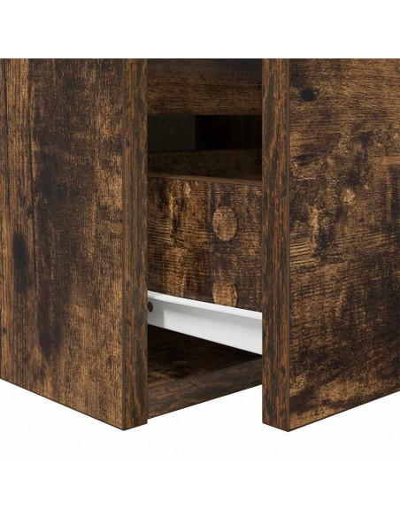 Comodini a Muro 2 pz Rovere Fumo 38x34x40 cm
