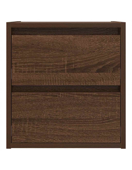 Comodini a Muro 2 pz Rovere Marrone 38x34x40 cm